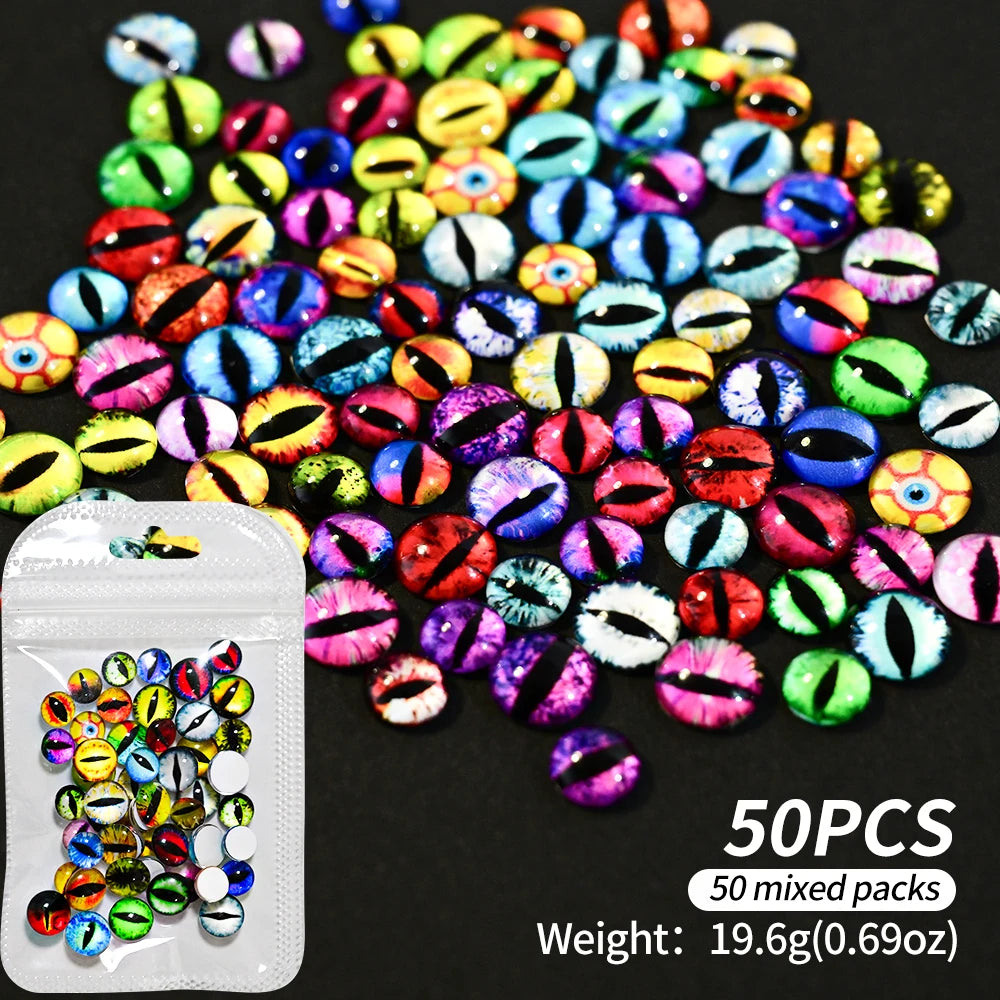 3D Cat Eye Nail Charms – Devil Eye Rhinestones 10–100Pcs Y2K Nail Art Rhinestones PRIMED ZCF153-2