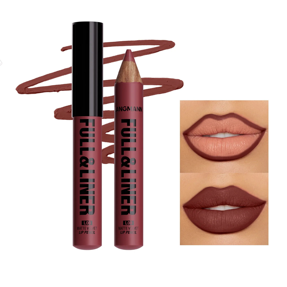 Wooden Matte Lip Liner Pencil – 12 Velvet Nude Shades