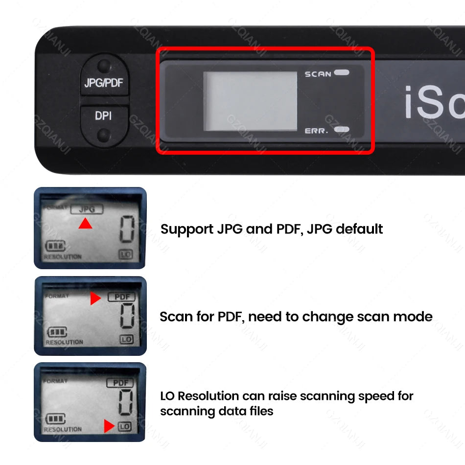 KMZONE iScan01 900DPI Portable A4 Handheld Document Scanner Handheld Document Scanner PRIMED