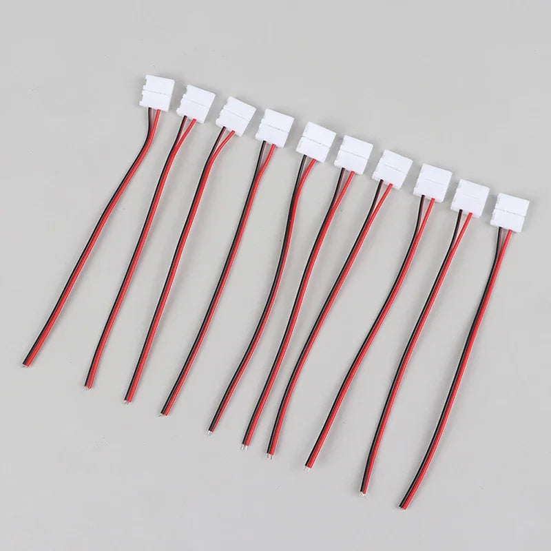 10-Pack 2-Pin LED Strip Connector Clips 8mm 10mm SMD 5050