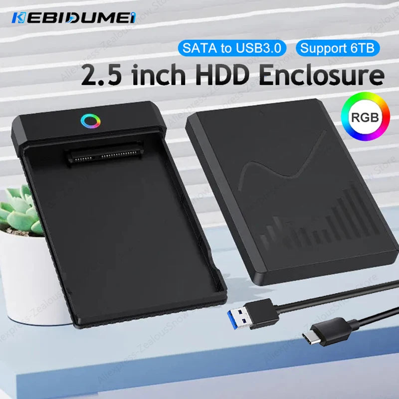 2.5" USB-C SATA HDD/SSD Enclosure – 5Gbps, Up to 6TB HDD SSD Enclosure PRIMED