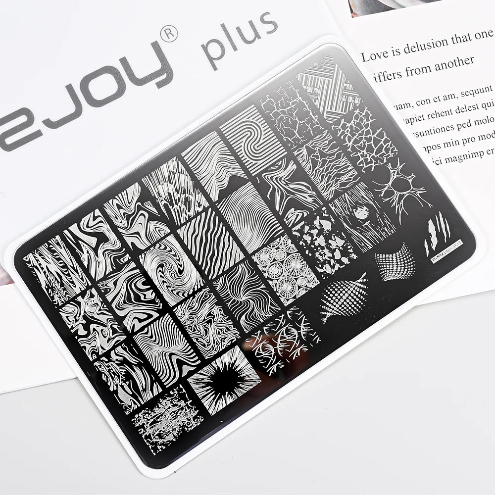 Nail Art Stamping Plate – Flower, Leaf & Butterfly Stencil Nail Stamping Plate PRIMED TL-Plus034