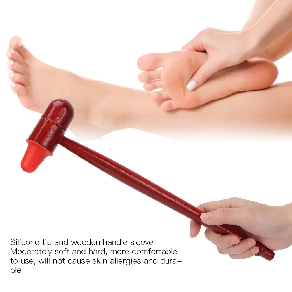 Wooden Handle Massage Hammer – Ergonomic Rubber Head Massager