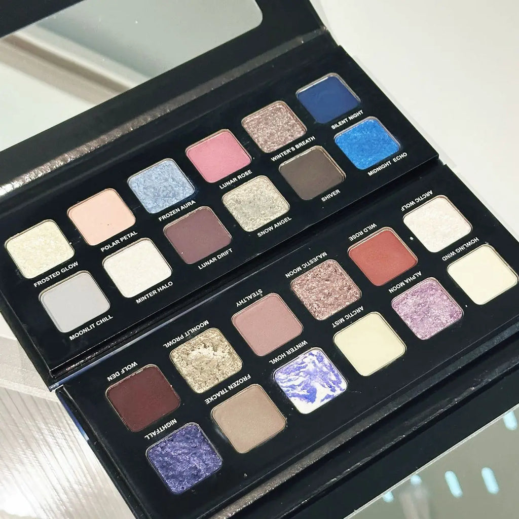 HERORANGE 12-Color Pearlescent Eyeshadow Palette – Shimmer & Matte Eyeshadow Palette PRIMED