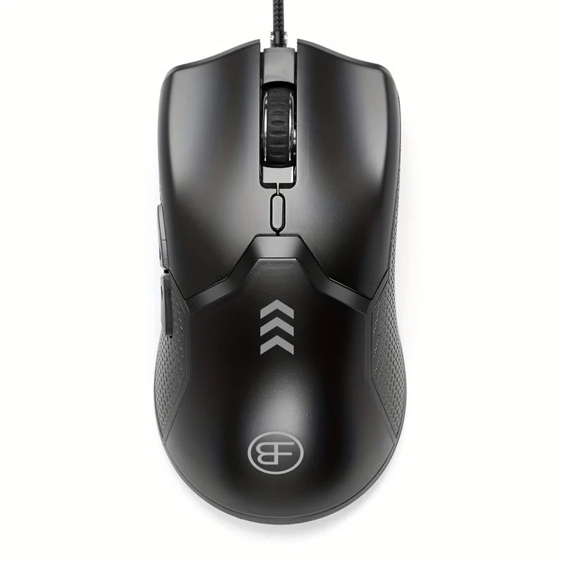 USB Wired Mouse – 6-Button Ergonomic DPI Adjustable Backlit Wired Computer Mouse PRIMED D-Black