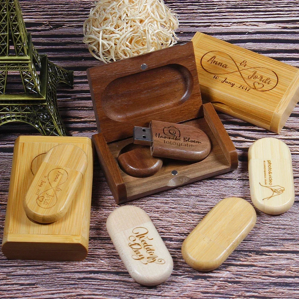 50-Pack Custom Logo Wooden USB 3.0 Flash Drives 4–64GB USB Flash Drive PRIMED
