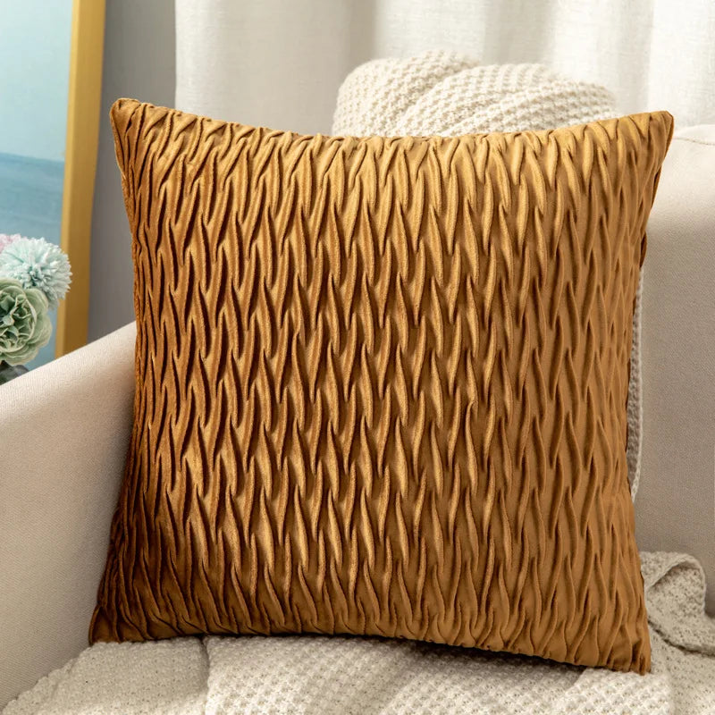 Super Soft Velvet Throw Pillow Cover 45x45cm | Striped Luxury