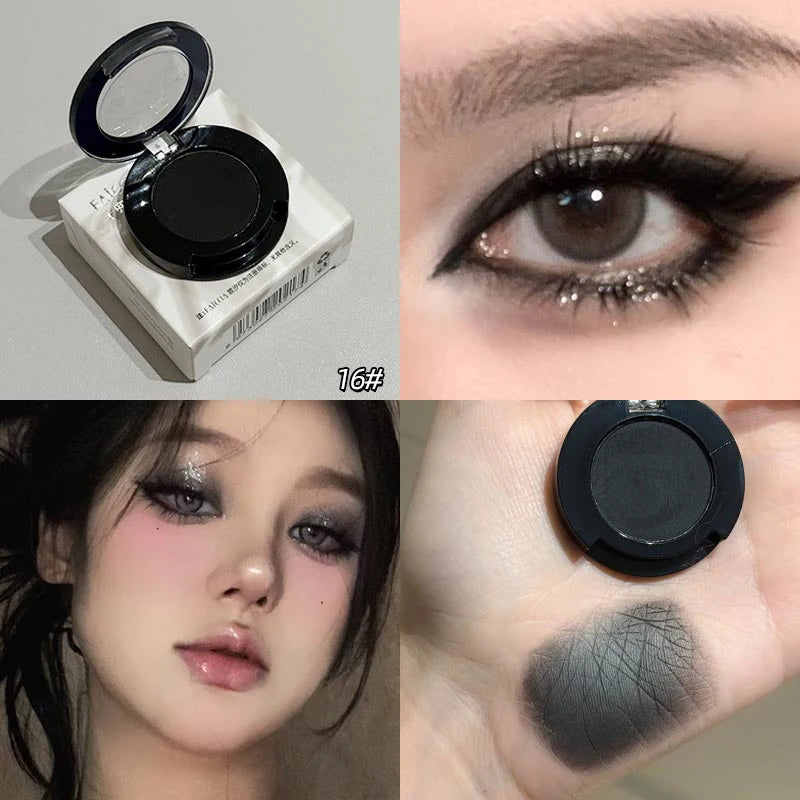 Klein Blue Smoky Eyeshadow Single Pan – Matte Waterproof Pigment Single Eyeshadow Pan PRIMED Black