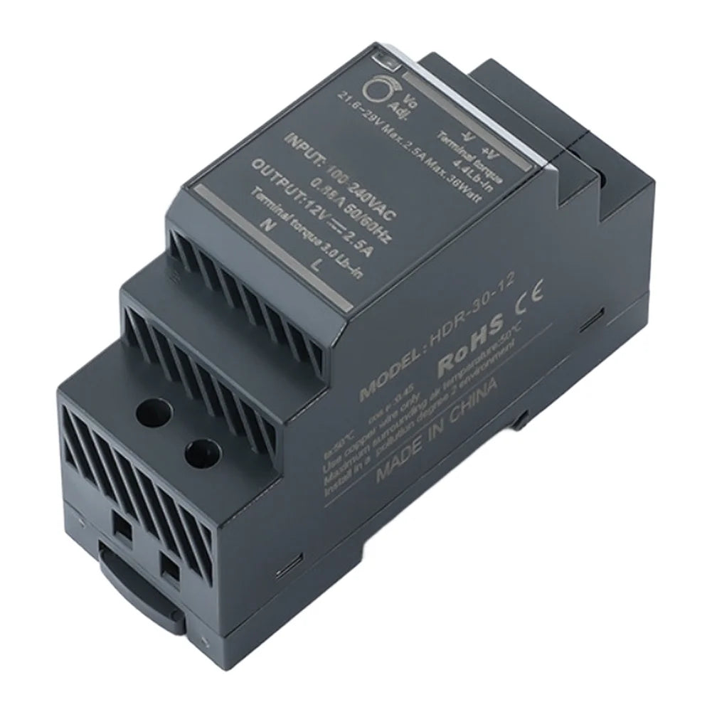 Industrial 30W DIN Rail Power Supply 12V 2.5A / 24V 1.25A DIN Rail Power Supply PRIMED