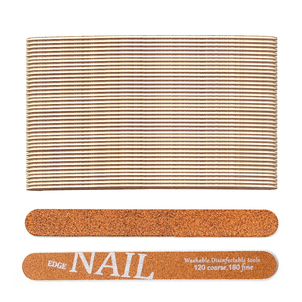 Natural Wood Nail Files 120/180 Grit – 10/25/50 Pcs Set Nail File Set PRIMED
