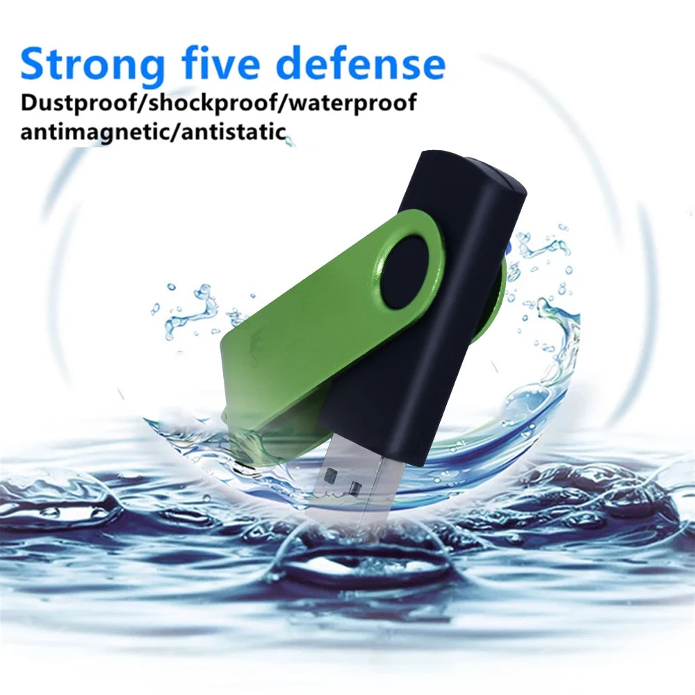 Rotatable USB 2.0 Flash Drive 8–128GB | Waterproof Metal PenDrive USB Flash Drive PRIMED