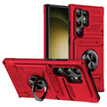 Samsung Galaxy Wallet Case – Magnetic Ring Kickstand & Cards Phone Wallet Case PRIMED Red Galaxy A37