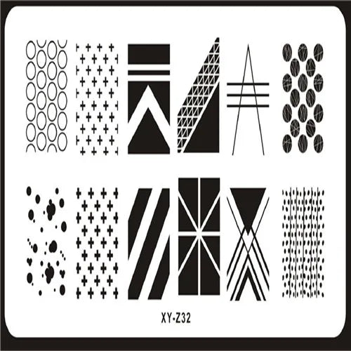 MAFANAILS Nail Art Stamping Plate – Multi-Design Stencil XY-Z Nail Stamping Plate PRIMED 32
