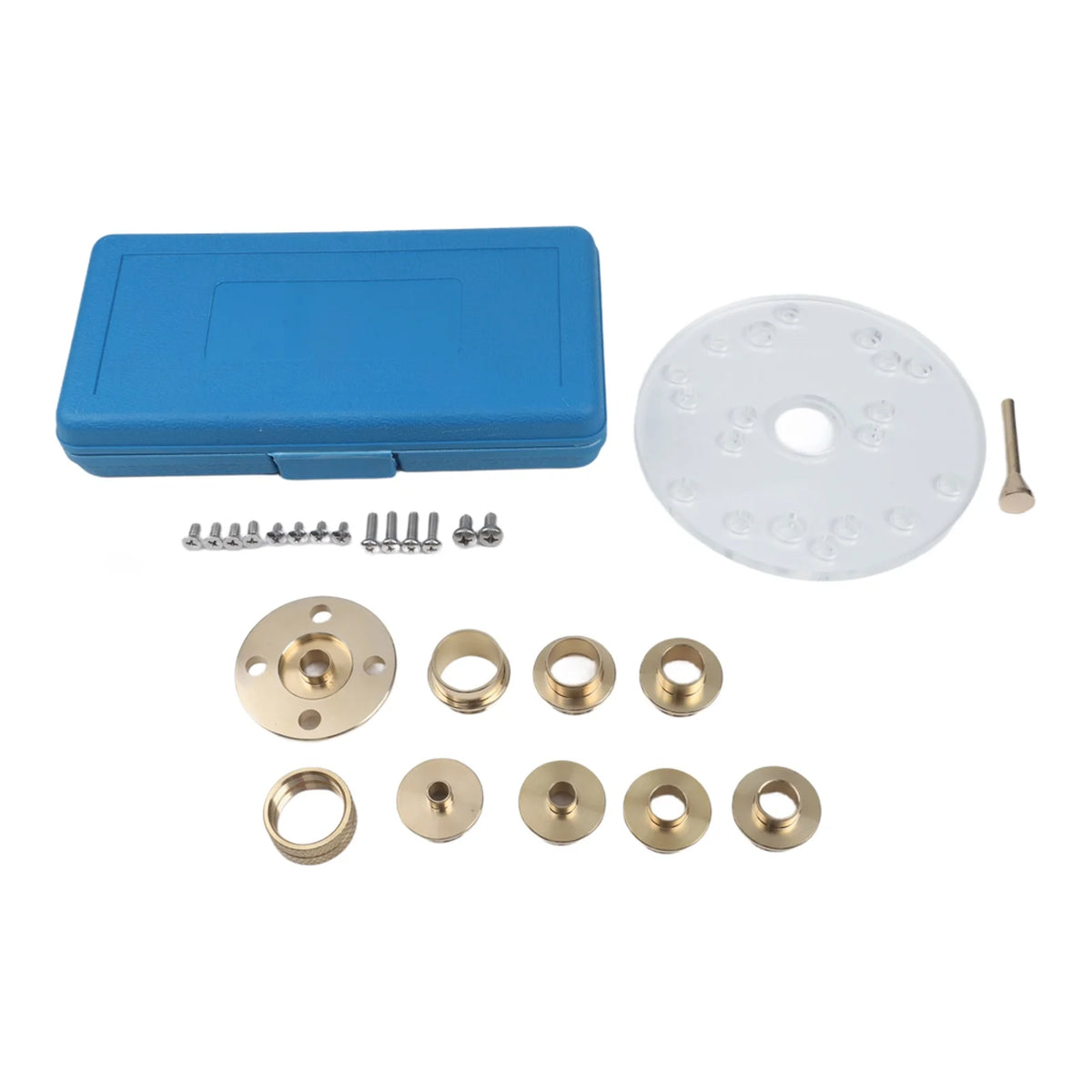 10-Piece Brass Router Bushing Set with Acrylic Base Plate & Case Router Bushing Set PRIMED China Mainland