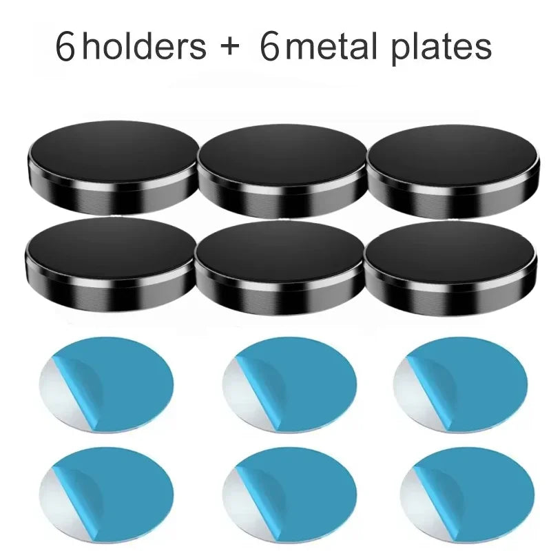 Magnetic Car Phone Holder Dashboard Mount | 360° Rotatable Car Phone Mount PRIMED 6PCS Black-Fixed