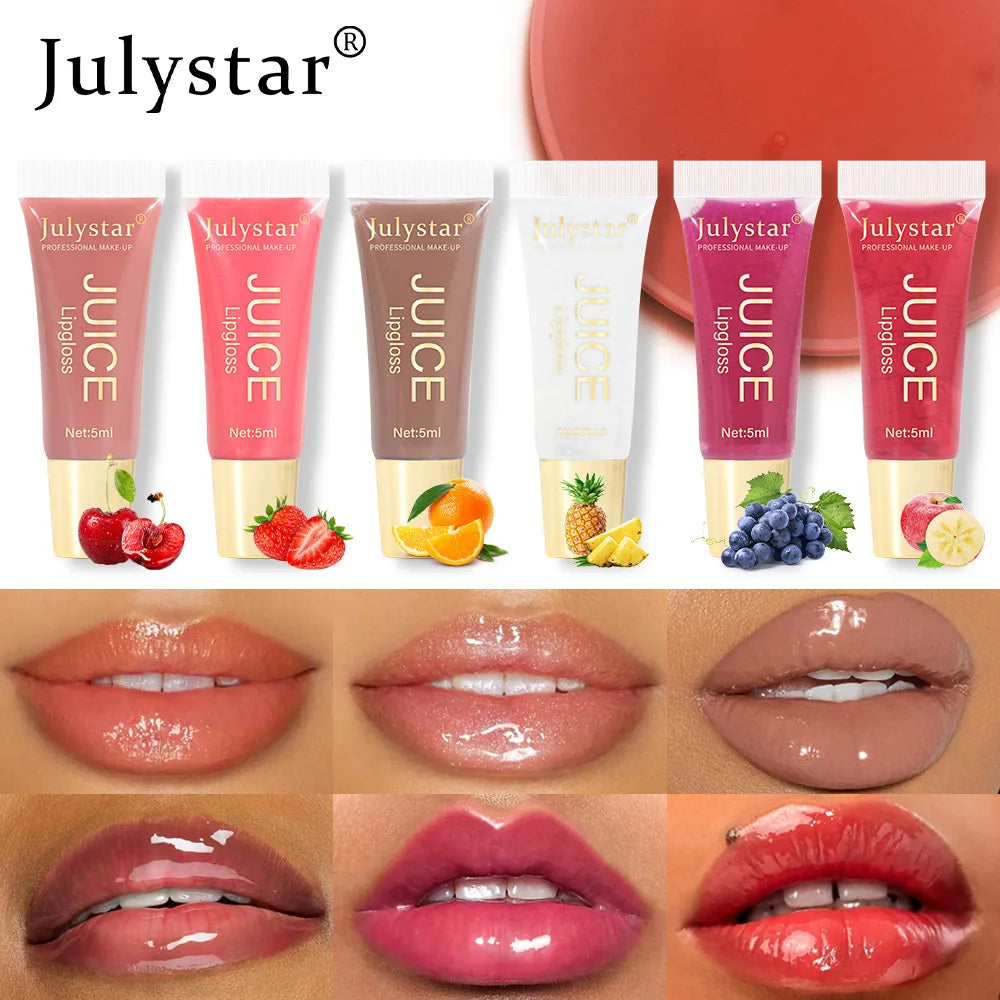 Julystar Nude Brown Plumping Lip Gloss & Fruit Lip Oil Plumping Lip Gloss PRIMED