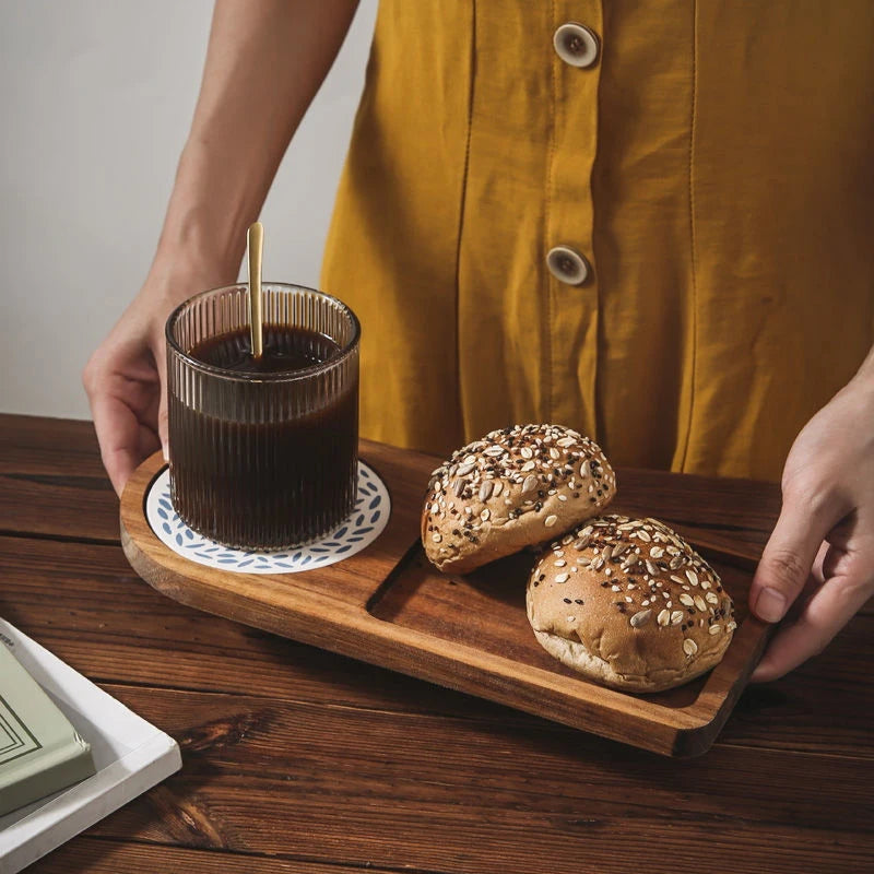 Wooden Coffee & Breakfast Serving Tray | Décor Food Platter