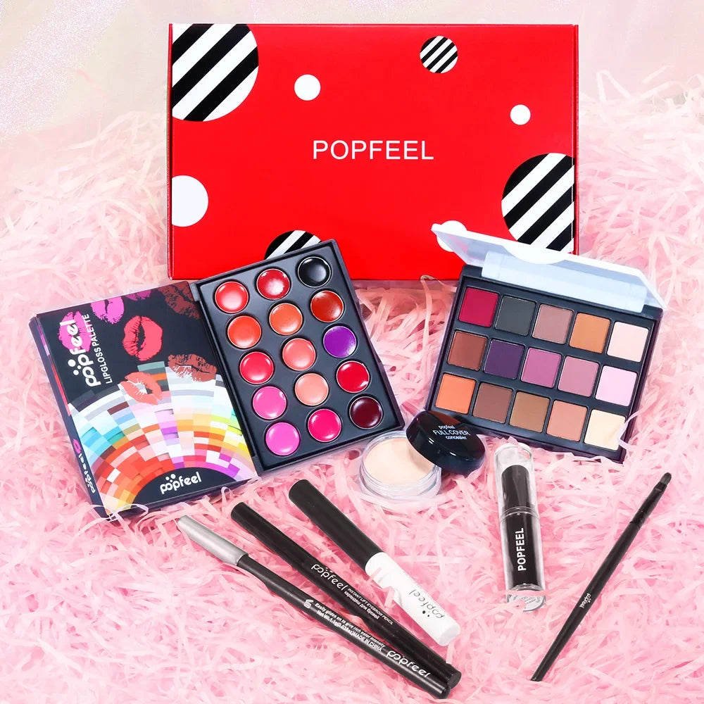 Popfeel All-in-One Makeup Kit – Eyeshadow, Bronzer & Contour Makeup Gift Set PRIMED
