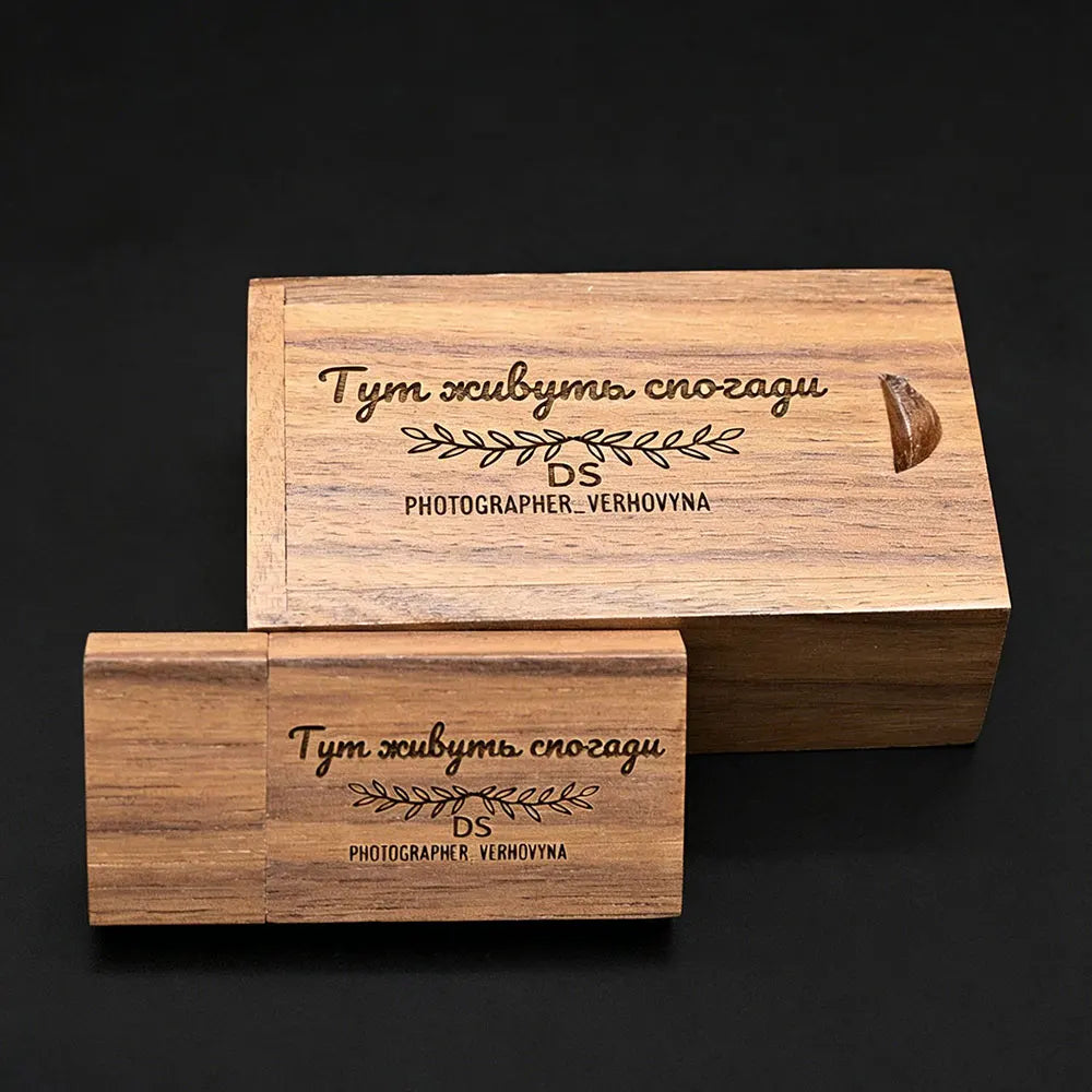 50-Pack Wooden USB Flash Drives 32GB/64GB Custom Logo Gift USB Flash Drive PRIMED