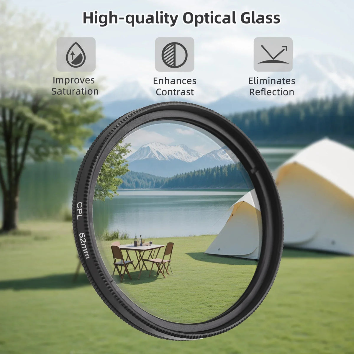 52mm CPL Filter Clip-On Lens for Smartphones | Maerknon Phone Camera Filter PRIMED