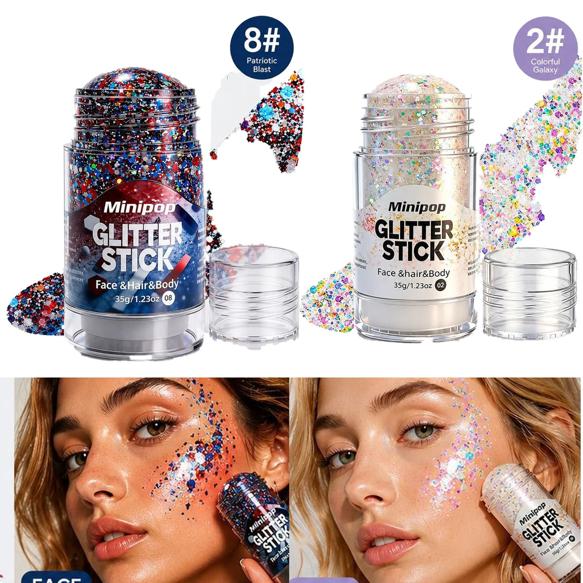 Star Sequin Glitter Stick – Face, Body & Hair Shimmer Makeup