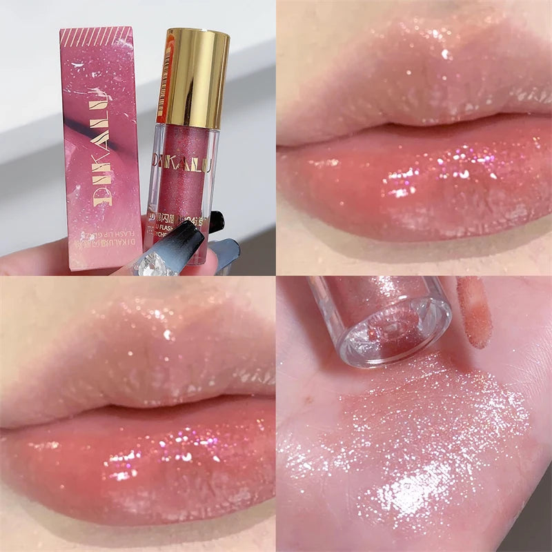 Pearl Diamond Glitter Lip Gloss – Moisturizing Plumping Tint Glitter Lip Gloss PRIMED D03