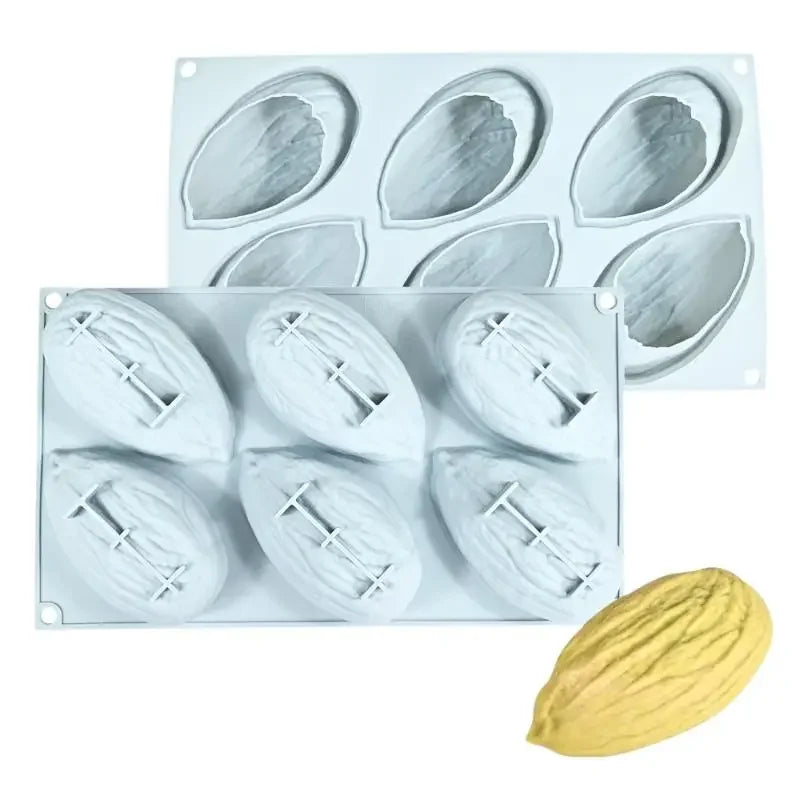 6-Cell Nut Design Silicone Mousse & Chocolate Mold Silicone Baking Mold PRIMED