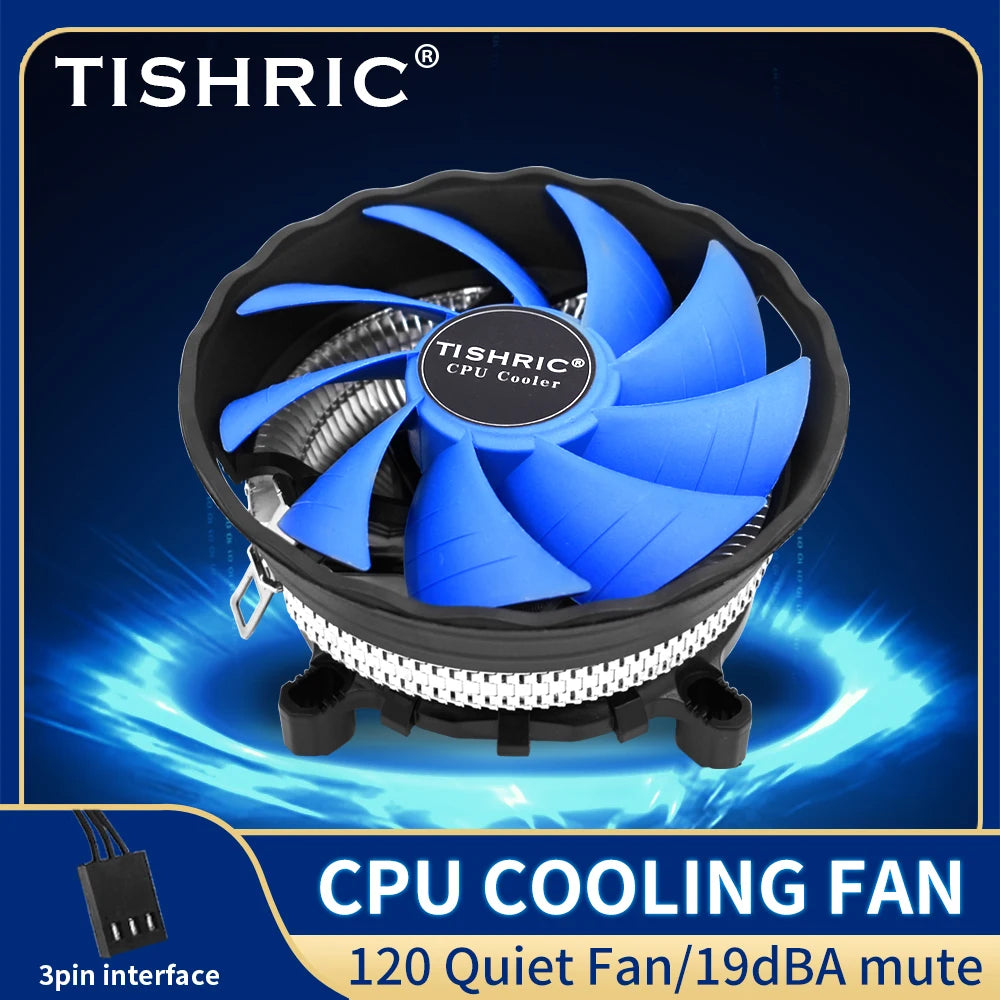 TISHRIC 120mm CPU Cooler Fan 3-Pin | Intel LGA 1700 & AMD AM4 CPU Cooler Fan PRIMED No Lights AM3-AM2-FM2-FM1 NO RGB|China Mainland