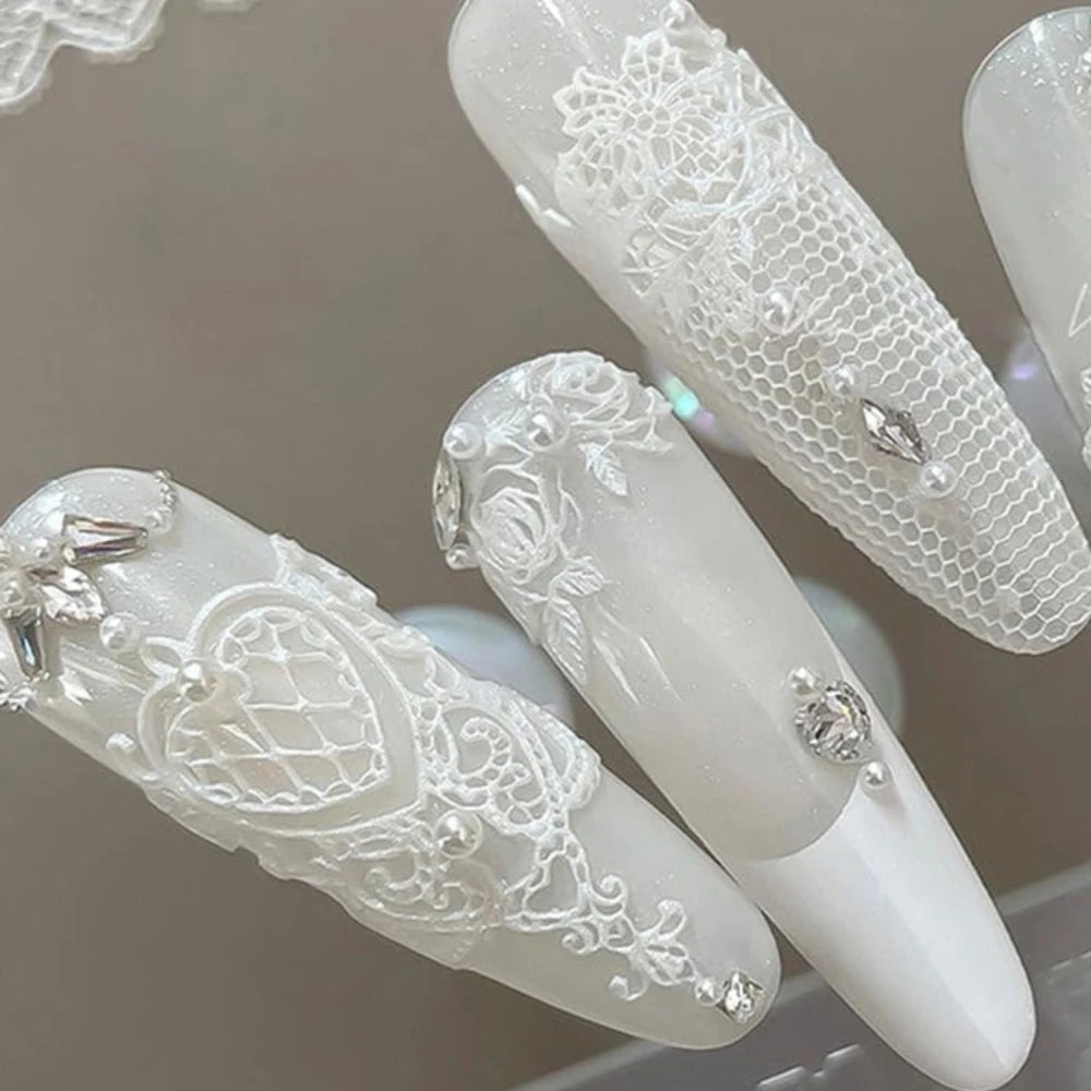 3D Lace Floral Silicone Nail Art Mold – Gel & Acrylic DIY