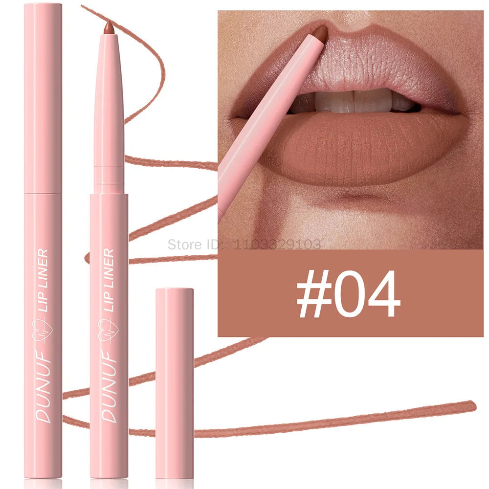 Waterproof Matte Lip Liner Pencil – 12 Colors Long-Lasting