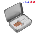 JASTER Crystal USB 3.0 Flash Drive 4GB–128GB Transparent Glass USB Flash Drive PRIMED 64GB Rose With Iron box