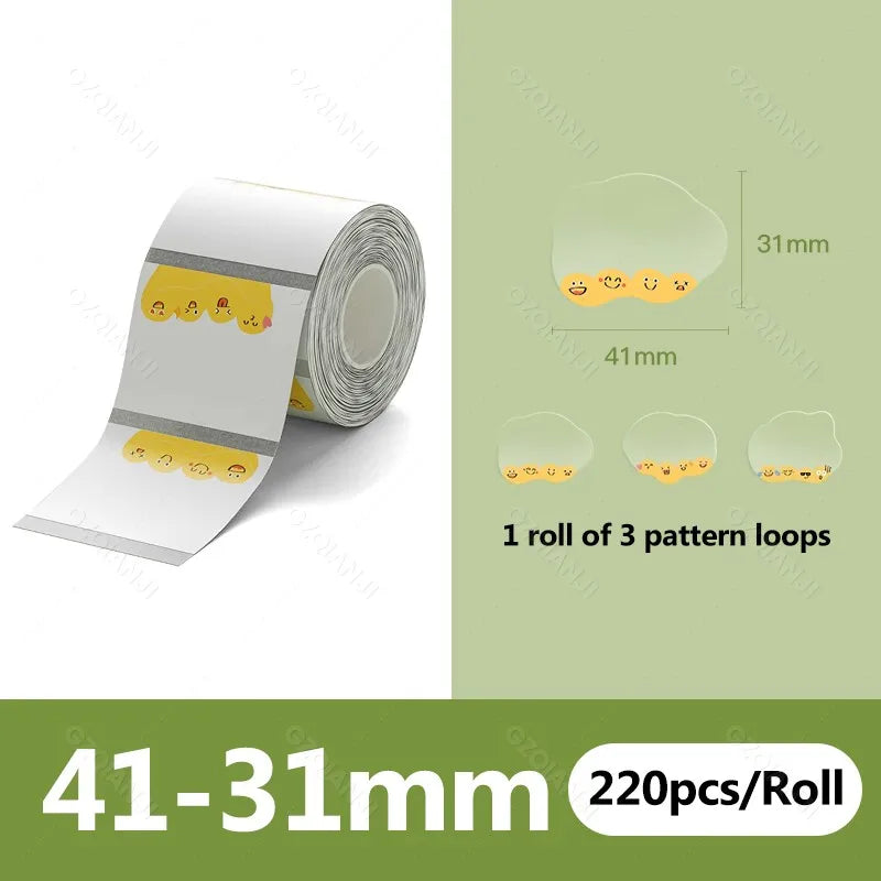 Niimbot Transparent Label Paper Roll – B1 B21 B3S K3 Official Thermal Label Roll PRIMED 1Roll Trans 41-31mm