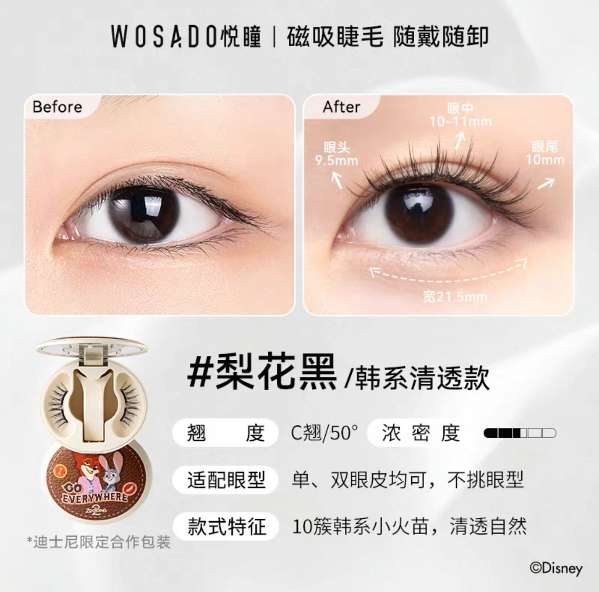 WOSADO 3D Magnetic Eyelashes Kit – Reusable, No Glue