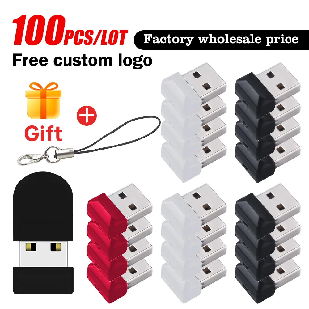 100-Pack Mini USB 2.0 Flash Drives | Custom Logo | 4GB–64GB USB Flash Drive PRIMED