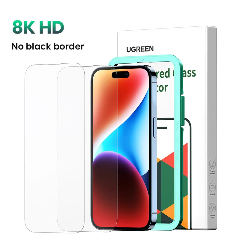 UGREEN 9D iPhone Screen Protector – 9H Tempered Glass Full Cover Tempered Glass Screen Protector PRIMED 8K no black border For iPhone 14Pro Max Russian Federation|Tempered glass