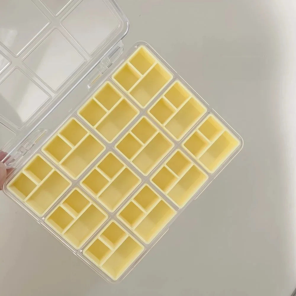 Transparent 36-Grid Nail Art Storage Box | Candy Colors