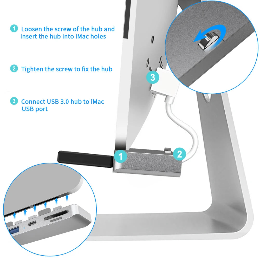USB 3.0 Hub & SD Card Reader for iMac 21.5 & 27" | IRhasta USB Hub & Card Reader PRIMED