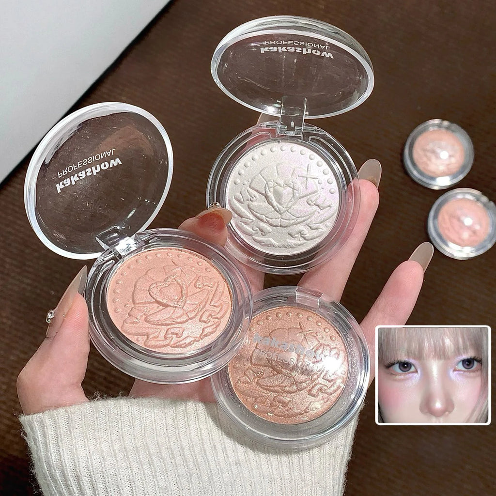 Shimmer Diamond 3-Color Highlighter Palette | Glitter Contour Highlighter Palette PRIMED