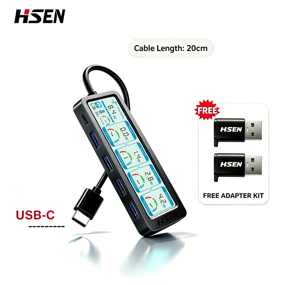 USB 3.0 Hub 4-Port USB-A Smart Display Slim – MacBook & PC