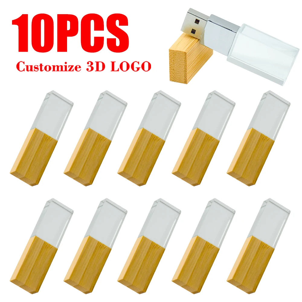 10-Pack Crystal USB 2.0 Flash Drives | Custom Logo 4–128GB USB Flash Drive PRIMED 32GBx10pcs Carbonized usb