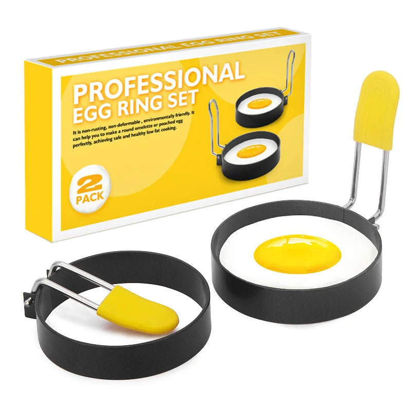 4-Pack Stainless Steel Egg Rings – Round Fried Egg Molds Egg Cooking Rings PRIMED 2 Pcs