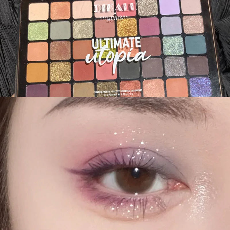 DIKALU 40-Color Eyeshadow Palette – Matte, Shimmer & Glitter Eyeshadow Palette PRIMED