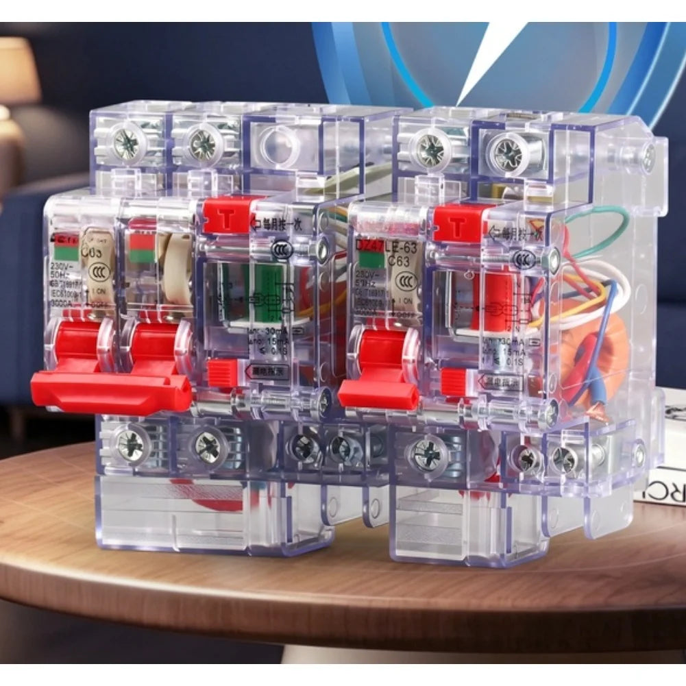 Transparent Circuit Breaker 1P 6A–63A | Leakage & Overload Guard
