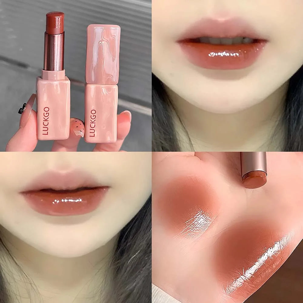 Rose Mirror Jelly Lipstick – Nude Moisturizing Lip Tint & Gloss