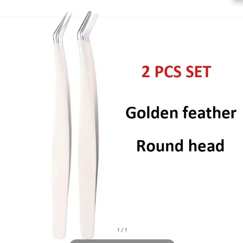 Stainless Steel Eyelash Tweezers for Lash Extension Grafting