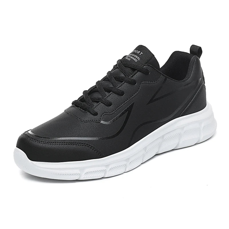 LETCOMFIT Men's Waterproof Sneakers | Non-Slip Walking Shoes Men's Sneakers PRIMED Black White 45