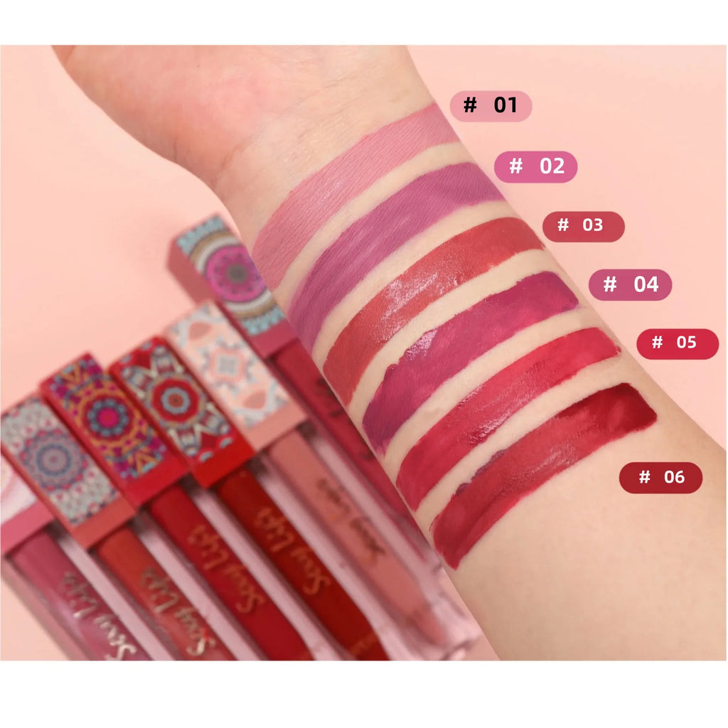 Handaiyan Bohemian Matte Liquid Lipstick – 6 Earth Tone Shades Matte Liquid Lipstick PRIMED