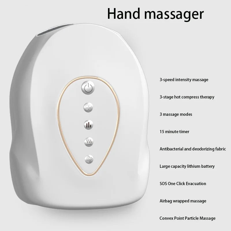 YUKUI Electric Hand Massager – Airbag, 3 Modes & Warm Compress