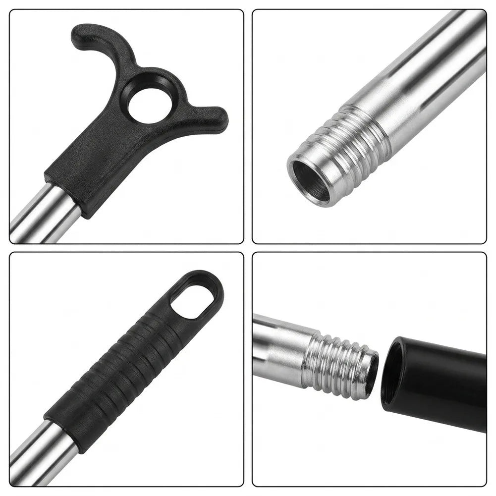 Telescopic Skylight Opening Pole 2m | Stainless Steel Hook Rod