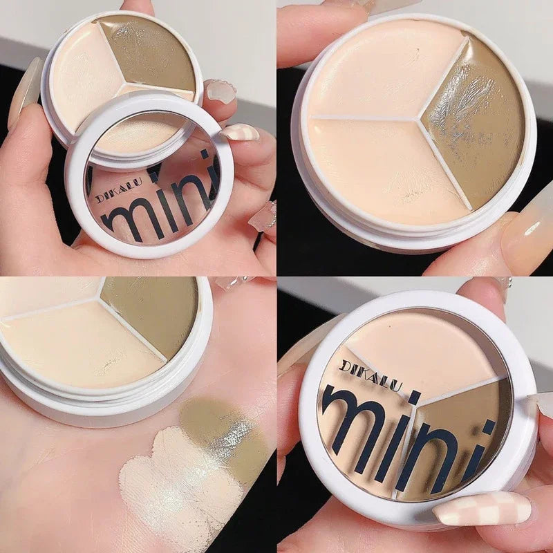 3-Color Full Coverage Concealer Palette – Hydrating & Brightening